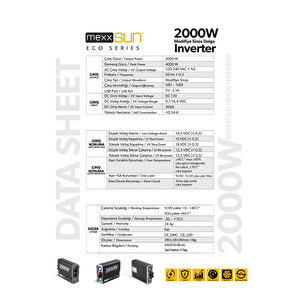 12v Volt-2000w Watt Modifiye Sinüs İnverter (220v Çevirici)
