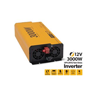 12v Volt-3000w Watt Ups Tam Sinüs İnverter ( Ekranlı )