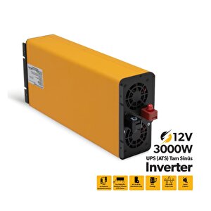 12v Volt-3000w Watt Ups Tam Sinüs İnverter ( Ekranlı )