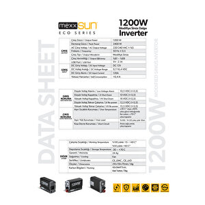 12v Volt 1200w Watt Modifiye Sinüs İnverter (220v Çevirici)