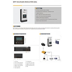 80a Amper Mppt Solar Güneş Akü Şarj Kontrol Cihazı