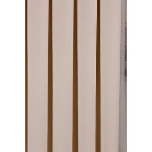Ekru Düz Ada Fon Perde V-12489 Tek Kanat 1x3 Sık Pile 120x260 cm