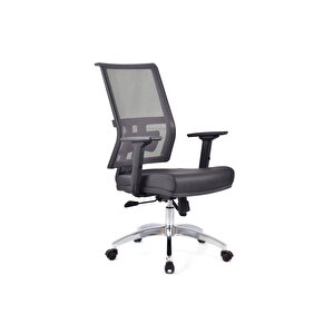 Dekormila Perla Siyah Fileli Çalışma Koltuğu Ofis Koltuğu Büro Koltuğu Krom Ayak