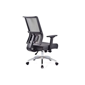 Dekormila Perla Siyah Fileli Çalışma Koltuğu Ofis Koltuğu Büro Koltuğu Krom Ayak