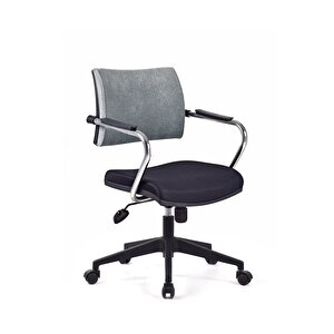Dekormila Sahra Siyah-gri Pls Çalışma Koltuğu Ofis Koltuğu