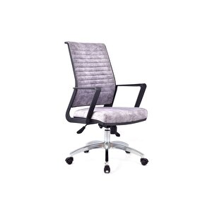Dekormila Magenta Gri Deri Çalışma Koltuğu Ofis Koltuğu Büro Koltuğu Ofis Sandalyesi
