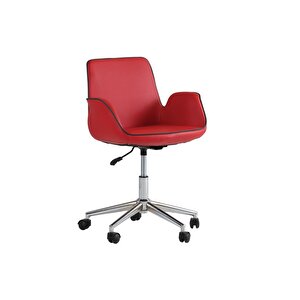 Dekormila F-303 Kırmızı Deri Çalışma Koltuğu