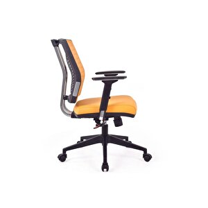 Dekormila Mita Turuncu Deri Pls Deri Çalışma Koltuğu Ofis Koltuğu