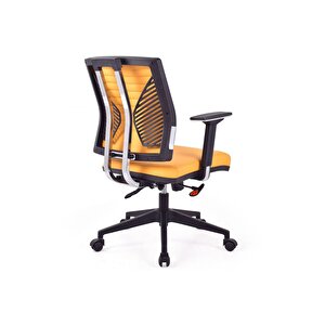 Dekormila Mita Turuncu Deri Pls Deri Çalışma Koltuğu Ofis Koltuğu
