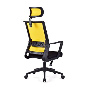 Dekormila Magenta Sarı Fileli Pls Makam Koltuğu Ofis Koltuğu