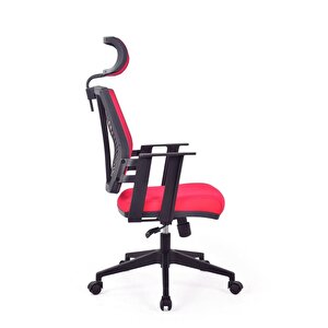 Dekormila Savona Kırmızı Fileli Pls Makam Koltuğu Ofis Koltuğu