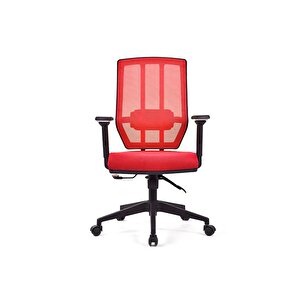 Dekormila Sera Kırmızı Pls Fileli Çalışma Koltuğu Ofis Koltuğu