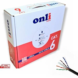 23awg Utp Cat6 Network Kablosu Siyah 100mt Yerli Üretim