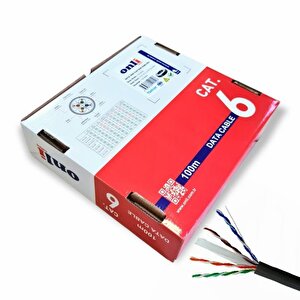 23awg Utp Cat6 Network Kablosu Siyah 100mt Yerli Üretim