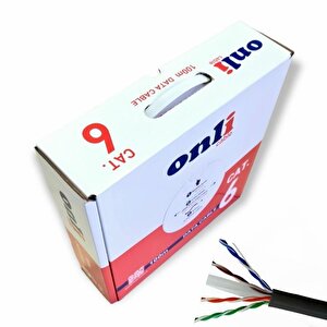 Onli 23awg Utp Cat6 Network Kablosu Siyah 100mt Yerli Üretim