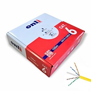23awg Utp Cat6 Network Kablosu Sarı 100mt Yerli Üretim