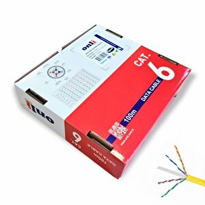23awg Utp Cat6 Network Kablosu Sarı 100mt Yerli Üretim