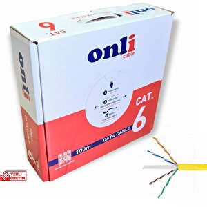 23awg Utp Cat6 Network Kablosu Sarı 100mt Yerli Üretim