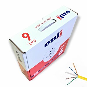 Onli 23awg Utp Cat6 Network Kablosu Sarı 100mt Yerli Üretim