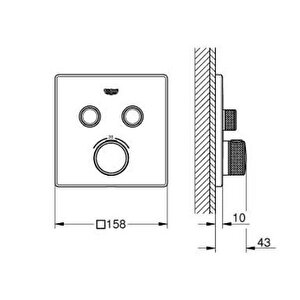 Grohtherm Smartcontrol Çift Valfli Akış Kontrollü, Ankastre Termostatik Duş Bataryası - 29124a00