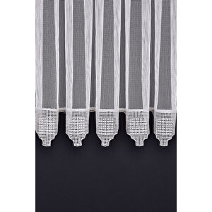 Tül Perde Dantelli V7 Ds:14328 1x3 Sık Pile 1. Kalite Kırık Beyaz 300x240 cm
