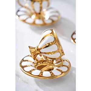 Acar Karius Gold 6'lı Kahve Fincan Takımı Hxf-06876