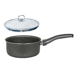 Granit Kaçerola 16 Cm Sosluk Cam Kapaklı