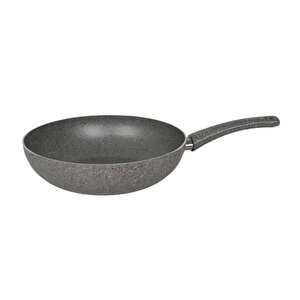 Granit Wok Tava 28 Cm Cam Kapaklı