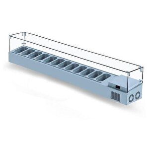 Set Üstü Saladbar Cam Kapak Gn 1/4-150: 12 Adet