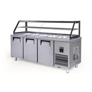 Servis Buzdolabı 515 Lt 3 Kapılı Camlı