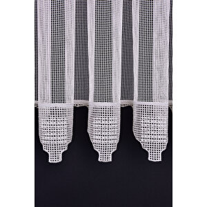 Tül Perde Dantelli V7 Ds:14328 1x3 Sık Pile 1. Kalite Kırık Beyaz