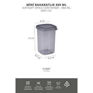 Okyanus Home 12 Adet Etiketli Baharatlık Seti 450 Ml