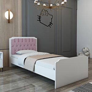 Pati̇ko Furni̇ture Buse 90*190 Tek Ki̇şi̇li̇k Karyola Pembe