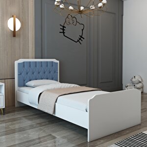 Pati̇ko Furni̇ture Bkry 410 90*190 Tek Ki̇şi̇li̇k Karyola Mavi̇