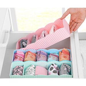 5 Bölmeli Organizer Çekmece Içi Düzenleyici 3 Lü Çorap Sepeti
