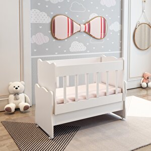 Pati̇ko Furni̇ture Safi̇r N 104 Çekmecesi̇z Anne Yani Beşi̇k (50*100)beyaz