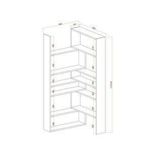 Aden Dekoratif Köşe Kitaplık Frezya