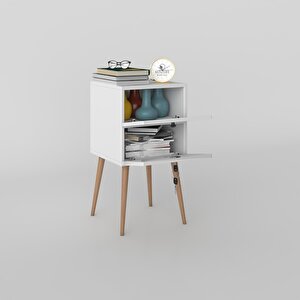 Komodin Kilitli Sakura Byz 74*39*39 Komidin Ahşap Ayaklı Kitaplık Ayakkabılık Kapaklı Arkalıklı Beyaz