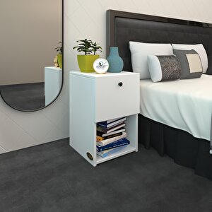 Komodin Izumi Byz 60*39*39 Komidin Kitaplık Ayakkabılık Kapaklı Arkalıklı Beyaz