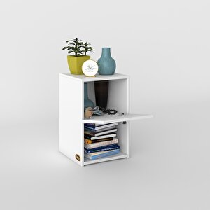 Komodin Izumi Byz 60*39*39 Komidin Kitaplık Ayakkabılık Kapaklı Arkalıklı Beyaz