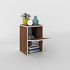 Komodin Izumi Cvz 60*39*39 Komidin Kitaplık Ayakkabılık Kapaklı Arkalıklı Ceviz