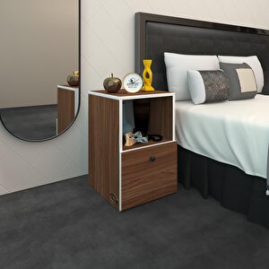 Komodin Yokatta Cvz 60*39*39 Komidin Kitaplık Ayakkabılık Kapaklı Arkalıklı Ceviz