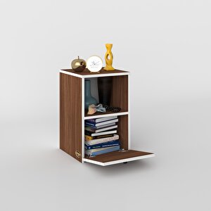 Komodin Yokatta Cvz 60*39*39 Komidin Kitaplık Ayakkabılık Kapaklı Arkalıklı Ceviz