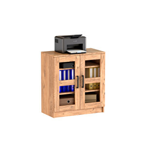 Dsd104c-Ceviz 2 Cam Kapaklı Ceviz Dosya Dolabı