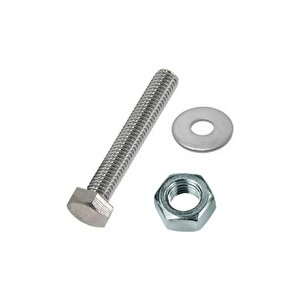 M6x40 Çelik Civata Altı Köşe + Somun + Pul Takım Set 20 Adet