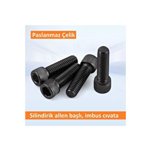 İmbus Siyah Çelik Civata Din 912 8.8 Kalite 3x20 Mm 50 Adet