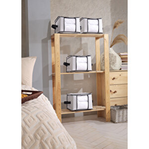 4 Adet Lüks Pencereli Çok Amaçlı Dolap Düzenleyici Hurç Çorap Hurcu 34 X 22 X 22 Cm Beyaz