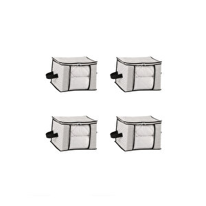 4 Adet Lüks Pencereli Çok Amaçlı Dolap Düzenleyici Hurç Çorap Hurcu 34 X 22 X 22 Cm Beyaz