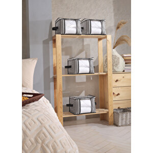 4 Adet Lüks Pencereli Çok Amaçlı Dolap Düzenleyici Hurç Çorap Hurcu 34 X 22 X 22 Cm Siyah