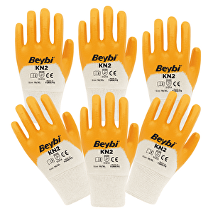 Kn2 Sarı Pamuk Nitril Eldiven No: 10 / Xl 6 Çift Kampanya 8681780060068